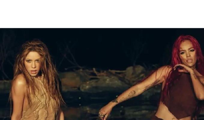 Shakira y Karol G en video TQG