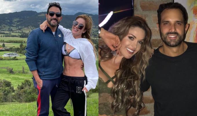 Nataly Umaña posando feliz con Alejandro Estrada
