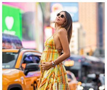 Daniela Ospina con su barriga de embarazo