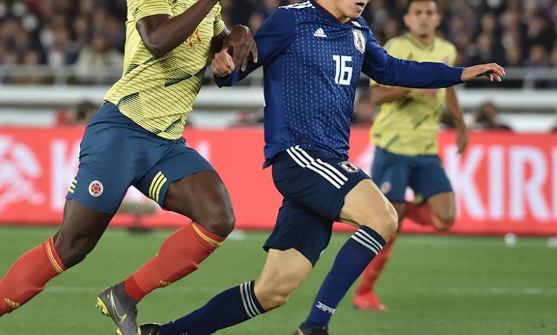 Selección Colombia en partido amistoso ante Japón