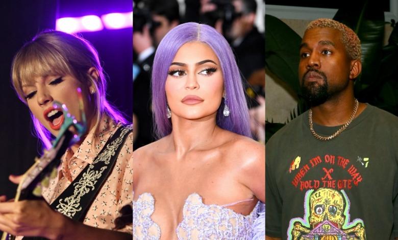 Taylor Swift, Kylie Jenner y Kanye West celebridades con ingresos millonarios