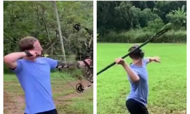 Mark Zuckerberg con arco y lanza