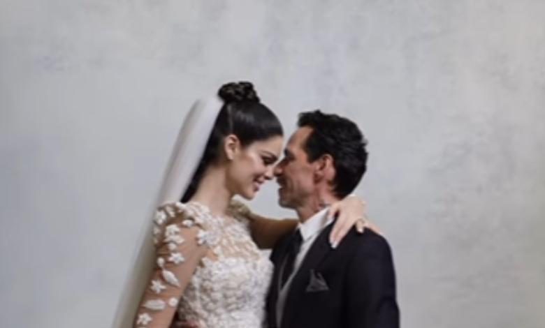 Nadia Ferreira y Marc Anthony en su boda