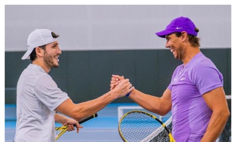 Sebastián Yatra y Rafael Nadal jugando tenis VIDEO
