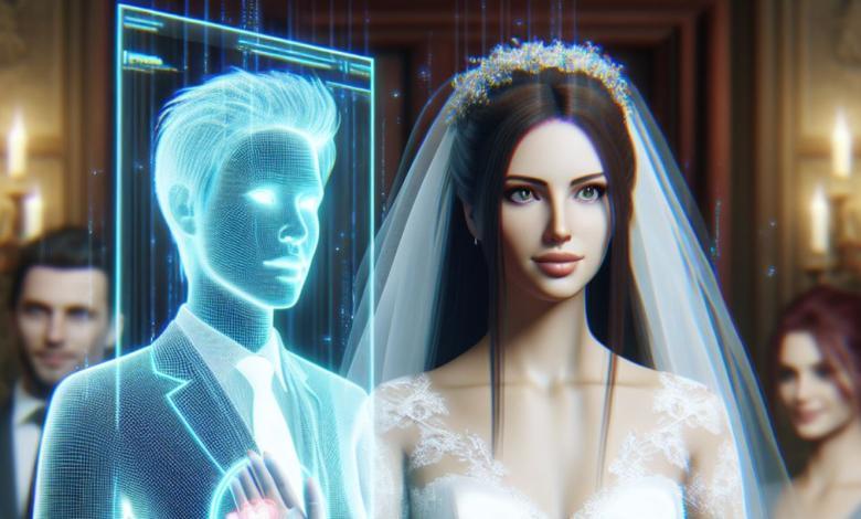Mujer se casa con un holograma.