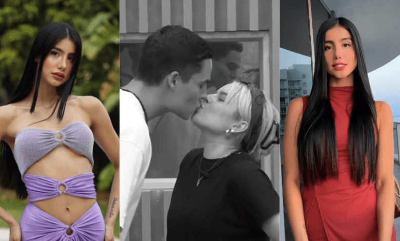 Miguel Bueno besando a Ornella Sierra en 'La casa de los famosos Colombia'