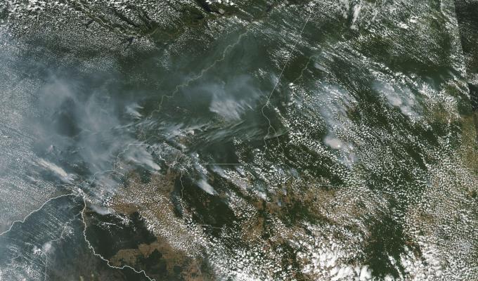 Incendios forestales en la Amazonia, tomados por la Nasa.