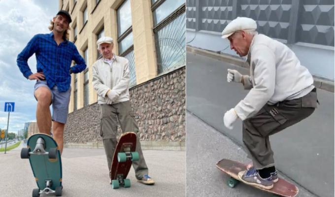 Hombre de 73 años en Skate