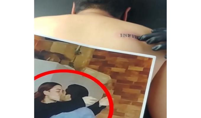 Mujer engañada le hace tatuarse a su expareja