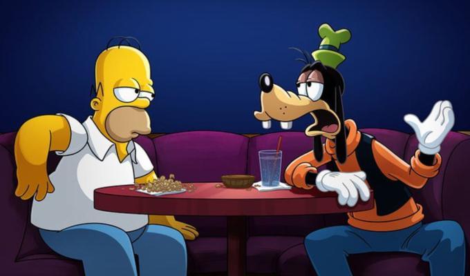 Homero Simpson y Goofy 