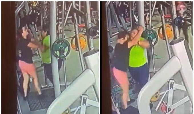 Mujeres peleando en el gym