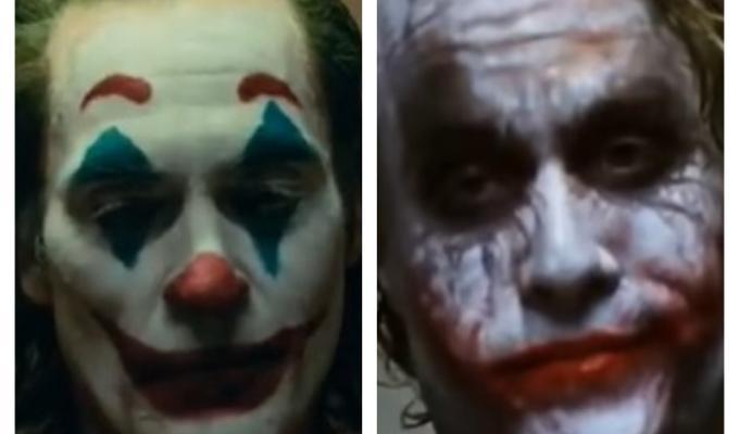 Joker, interpretado por Joaquin Phoenix y Heath Ledger 
