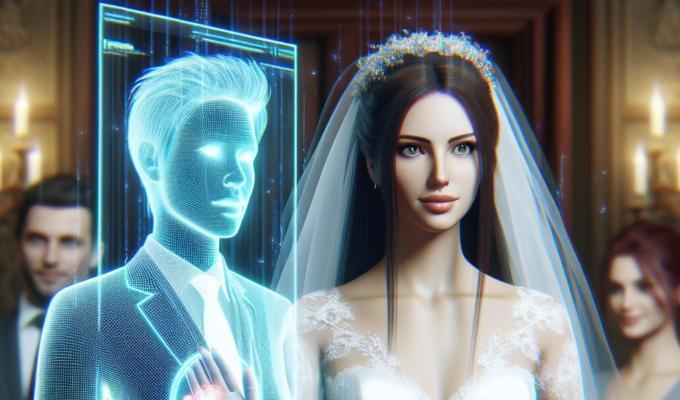 Mujer se casa con un holograma.