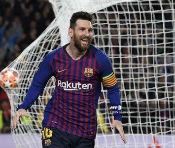 Lionel Messi celebrando el segundo gol de Barcelona ante Liverpool.