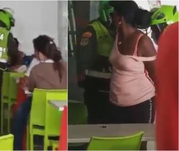 Mujer capturada por no pagar una sopa