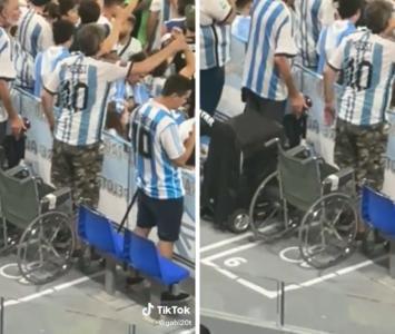 Hinchas de Argentina se levantan en silla de ruedas