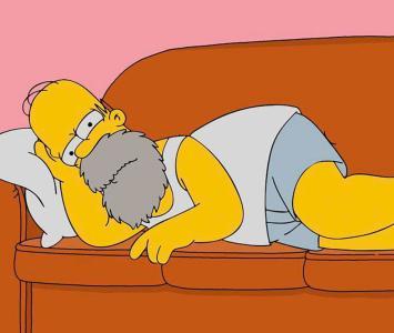 Homero Simpson en el sofá