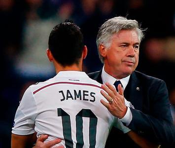 Carlo Ancelotti y James Rodríguez en el Real Madrid 