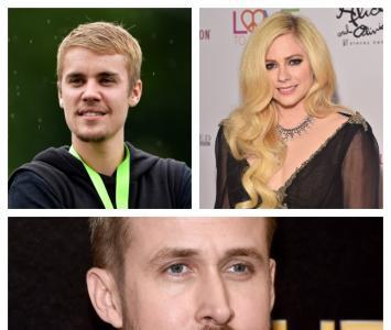 Justin Bieber, Avril Lavigne y Ryan Gosling 