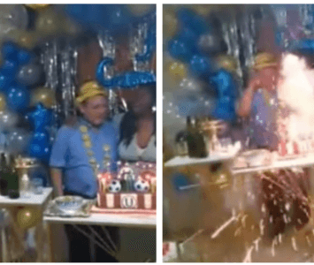 Pastel de cumpleaños explota por velas que tenían pólvora 