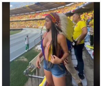 Wendy Sánchez hincha partido de Colombia: fotos sensuales